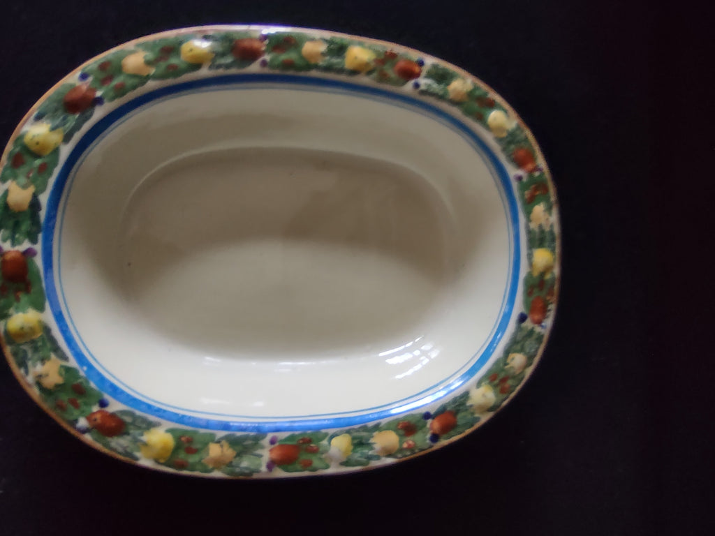 Vintage Adams Titian Ware Della Robbia Oval Serving Bowl Ironstone England [6053]
