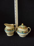 Vintage Adams Titian Ware Della Robbia Creamer Sugar Bowl Lid England [6056]