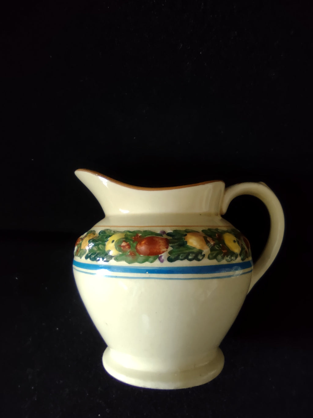 Vintage Adams Titian Ware Della Robbia Creamer Sugar Bowl Lid England [6056]