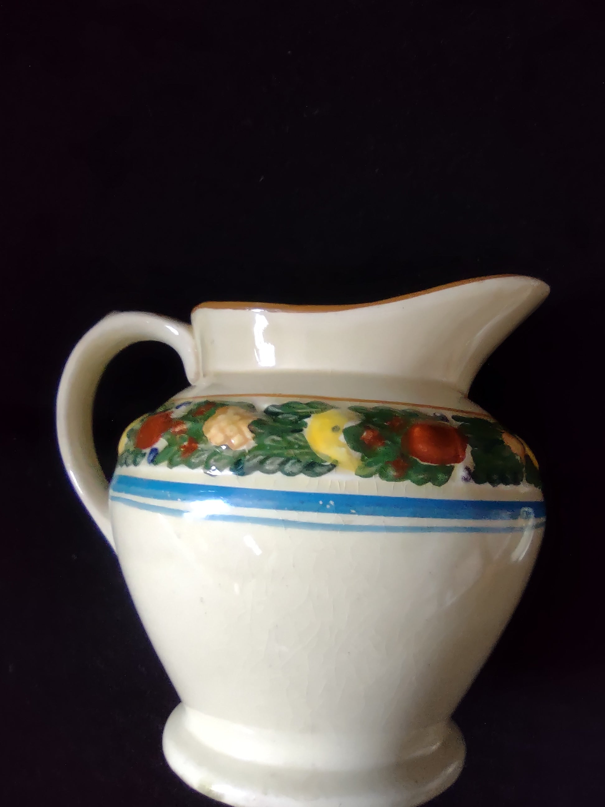 Vintage Adams Titian Ware Della Robbia Creamer Sugar Bowl Lid England [6056]