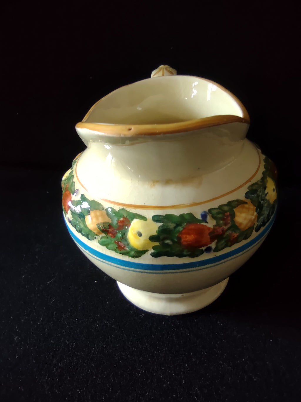 Vintage Adams Titian Ware Della Robbia Creamer Sugar Bowl Lid England [6056]