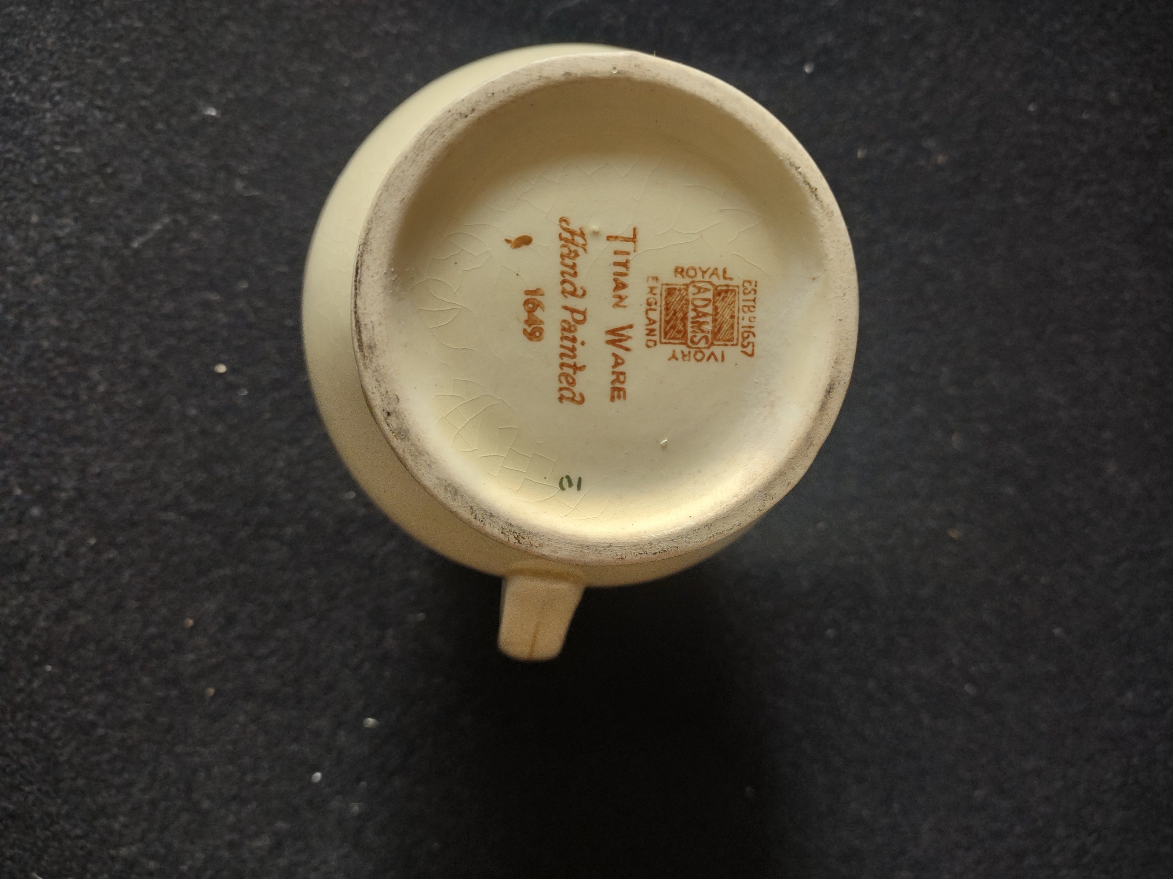Vintage Adams Titian Ware Della Robbia Creamer Sugar Bowl Lid England [6056]