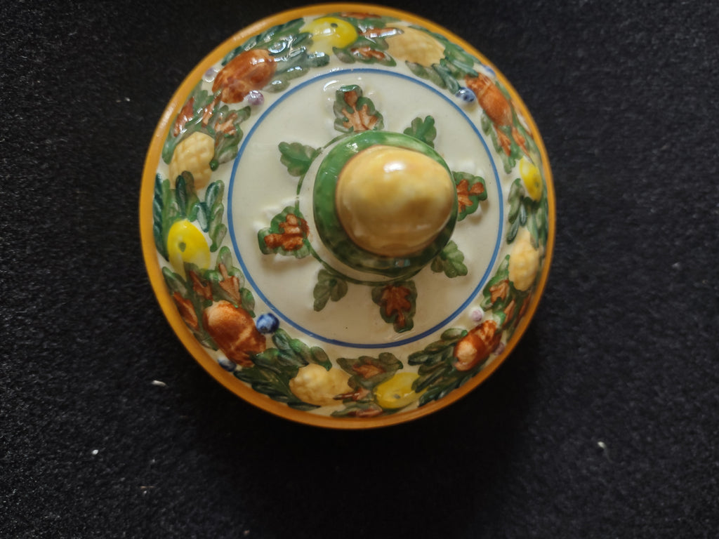 Vintage Adams Titian Ware Della Robbia Creamer Sugar Bowl Lid England [6056]