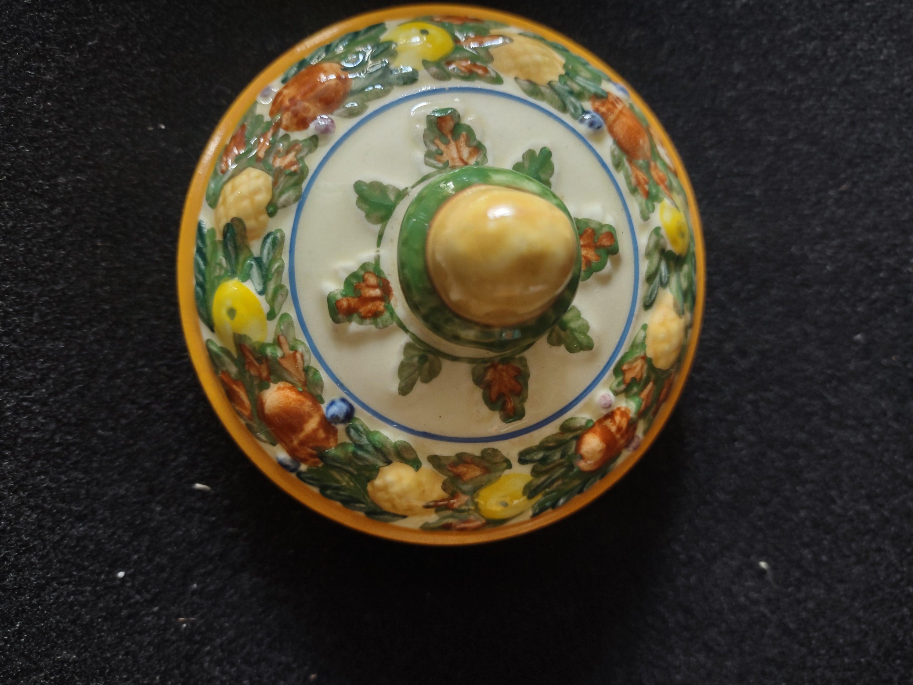 Vintage Adams Titian Ware Della Robbia Creamer Sugar Bowl Lid England [6056]