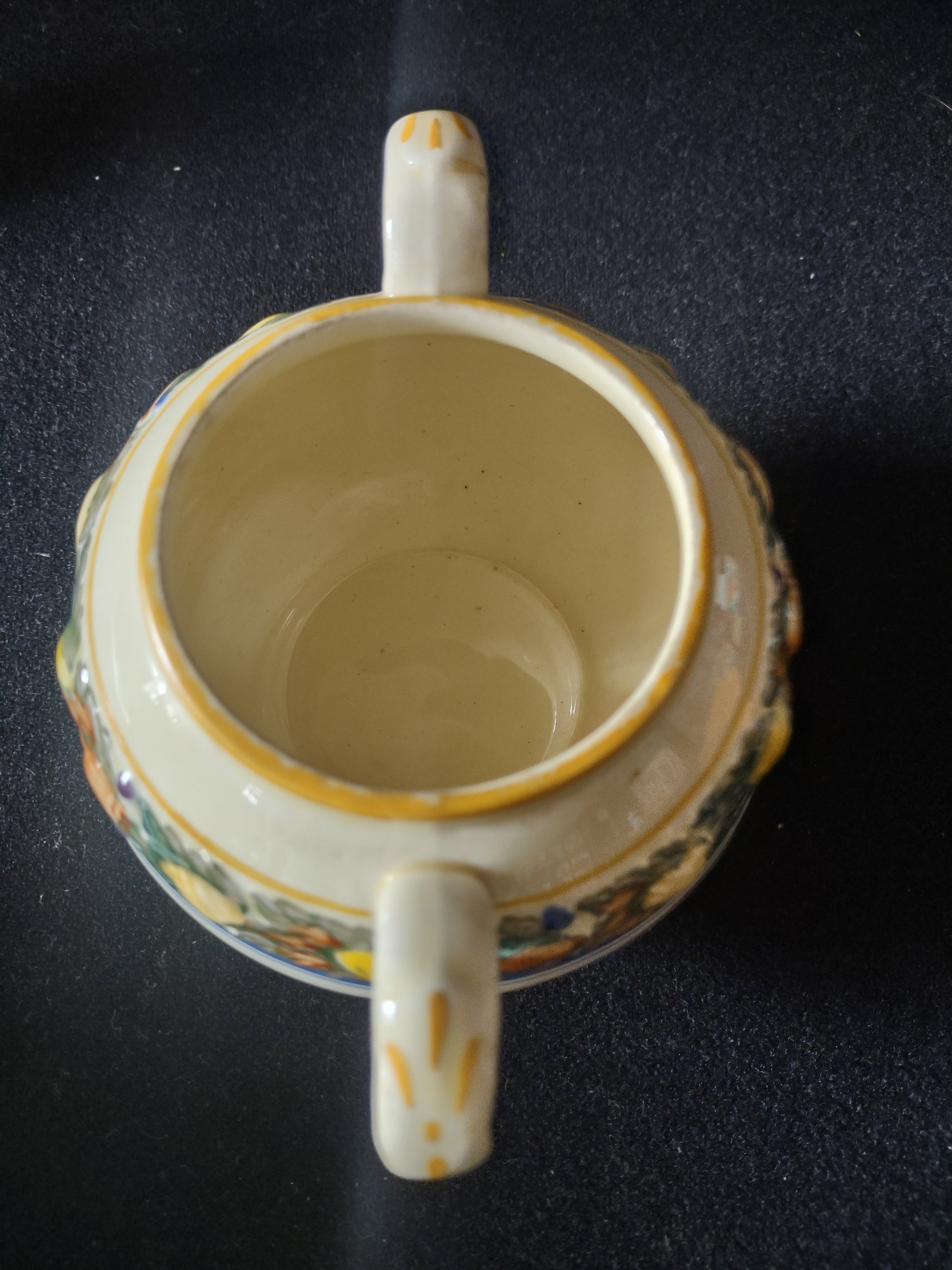 Vintage Adams Titian Ware Della Robbia Creamer Sugar Bowl Lid England [6056]