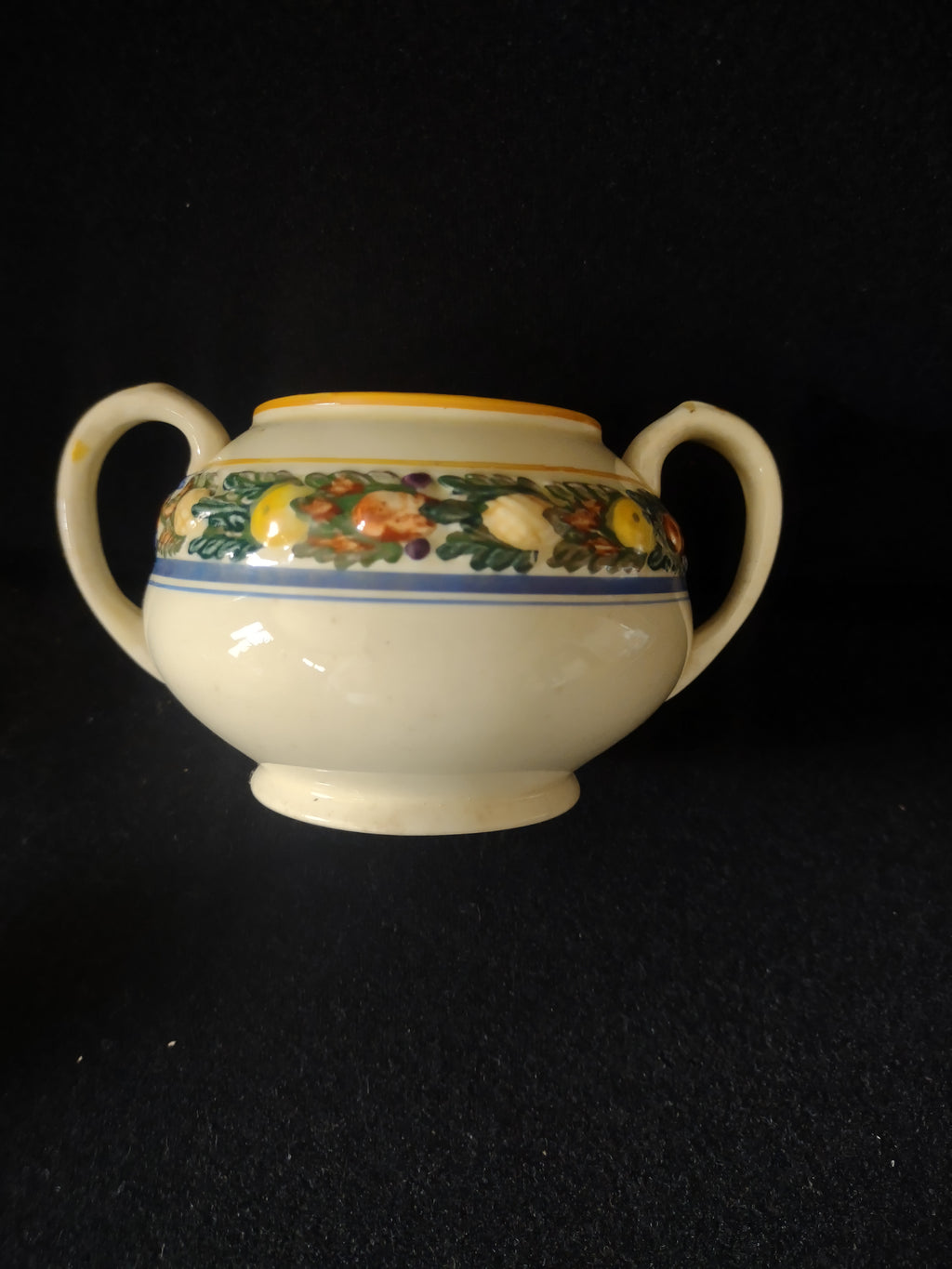 Vintage Adams Titian Ware Della Robbia Creamer Sugar Bowl Lid England [6056]
