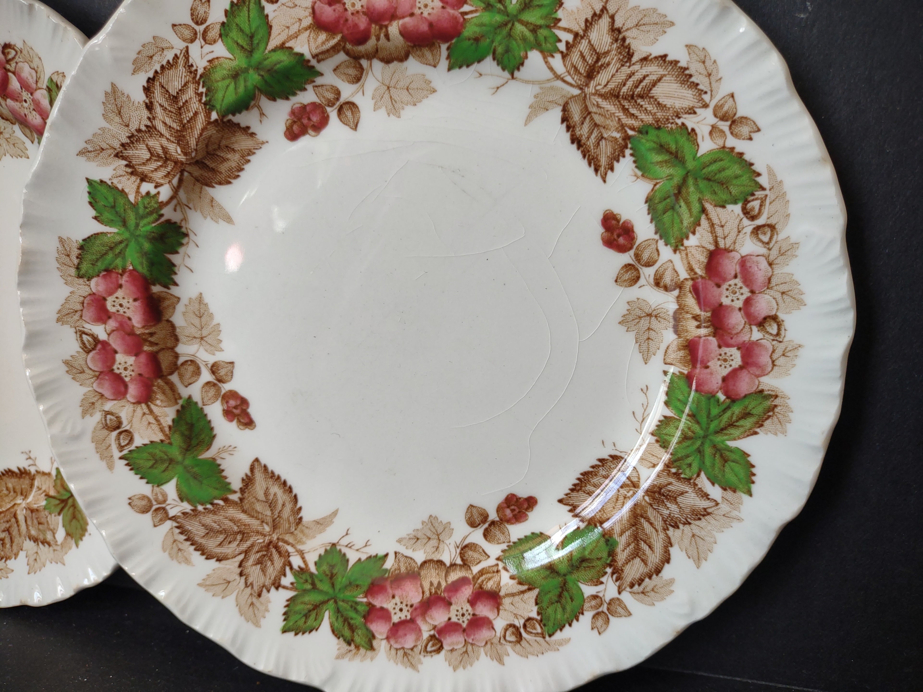 Vintage Wedgwood Wildbriar Pink Floral Small Plates Set of 2 England [6059]