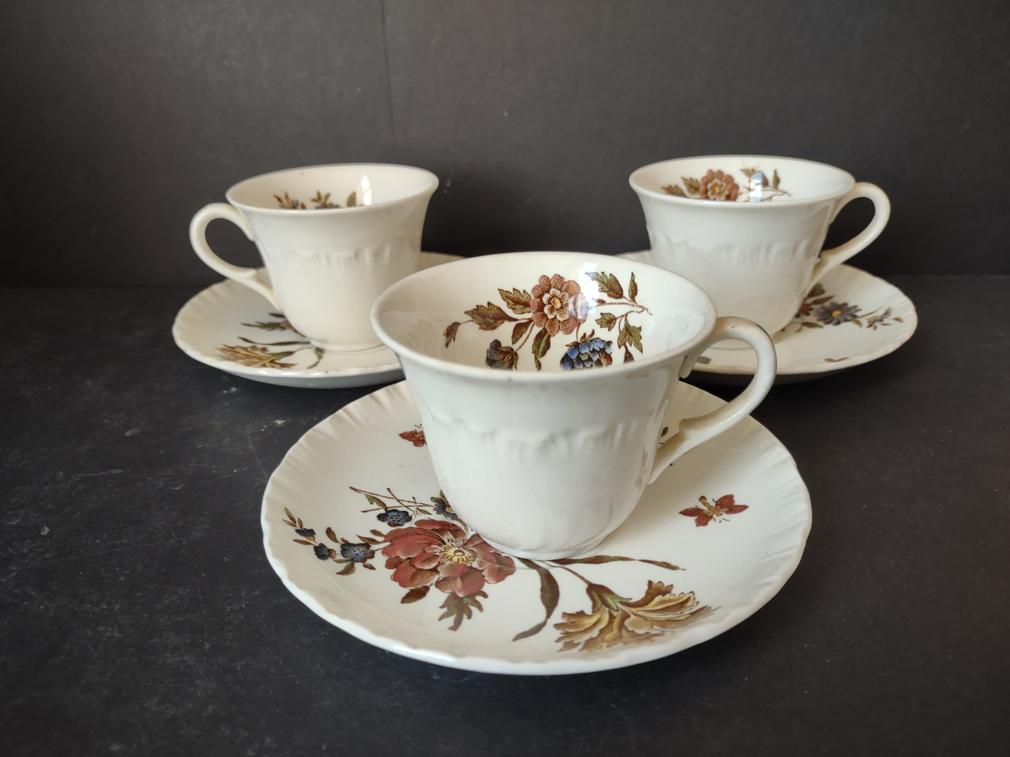 Vintage Wedgwood Demitasse Espresso Cup Saucer x 3 Etruria Barlaston [6063]