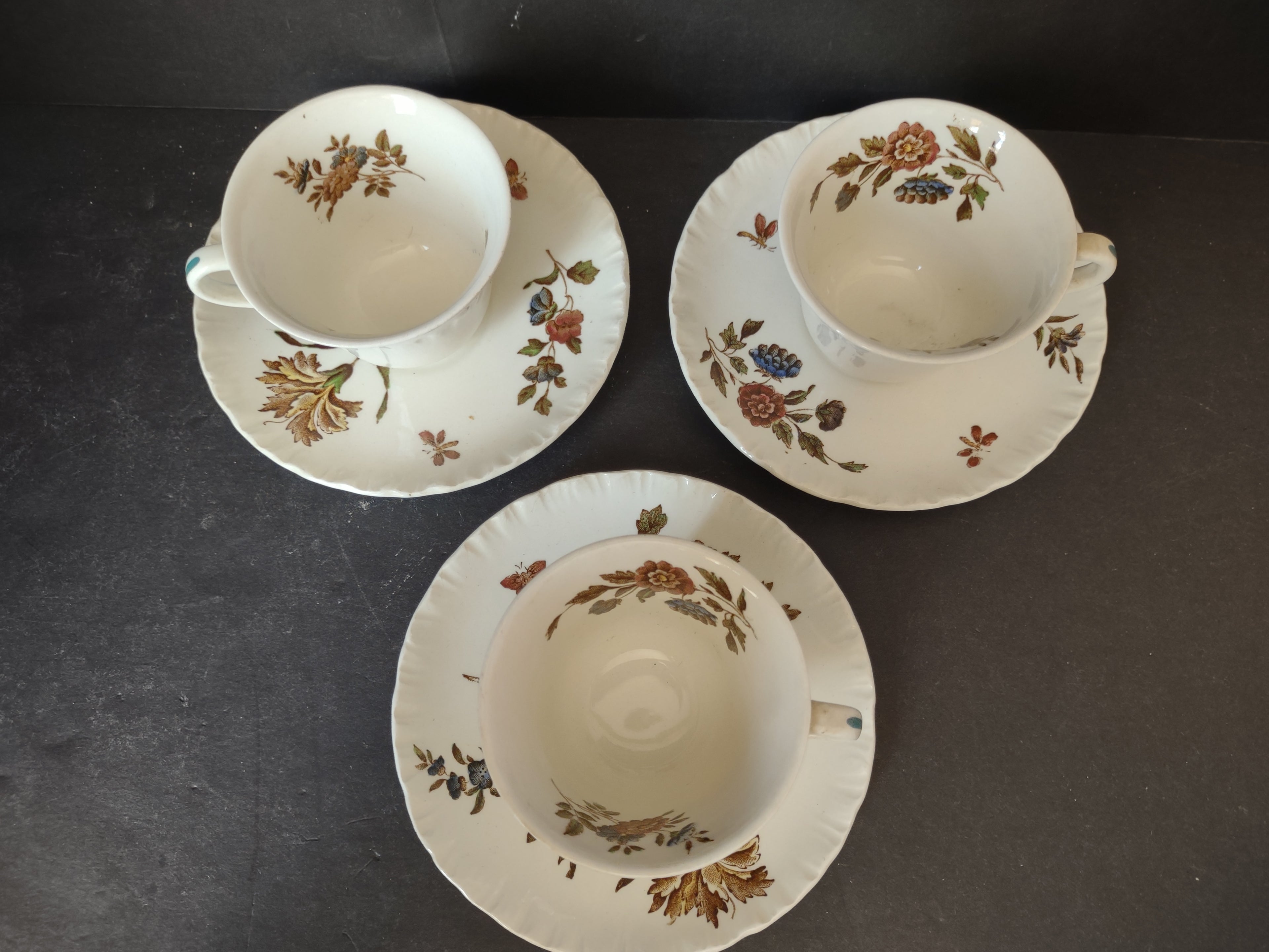 Vintage Wedgwood Demitasse Espresso Cup Saucer x 3 Etruria Barlaston [6063]