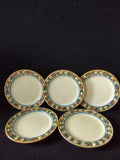 Vintage Adams Titian Ware Della Robbia Bread Butter Plates England Set 5 [6094]