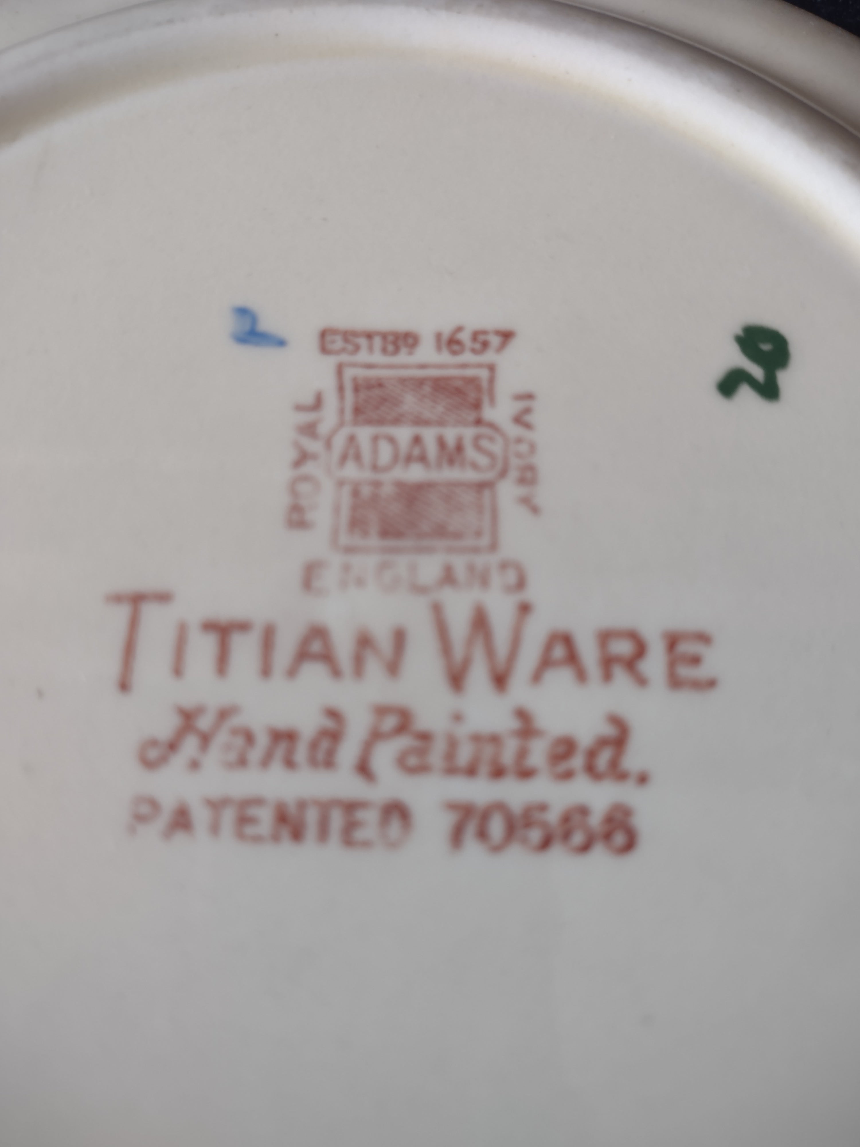Vintage Adams Titian Ware Della Robbia Bread Butter Plates England Set 5 [6094]