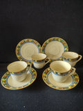 Vintage Adams Titian Ware Della Robbia Cup Saucer Set Of 4 England [6095]