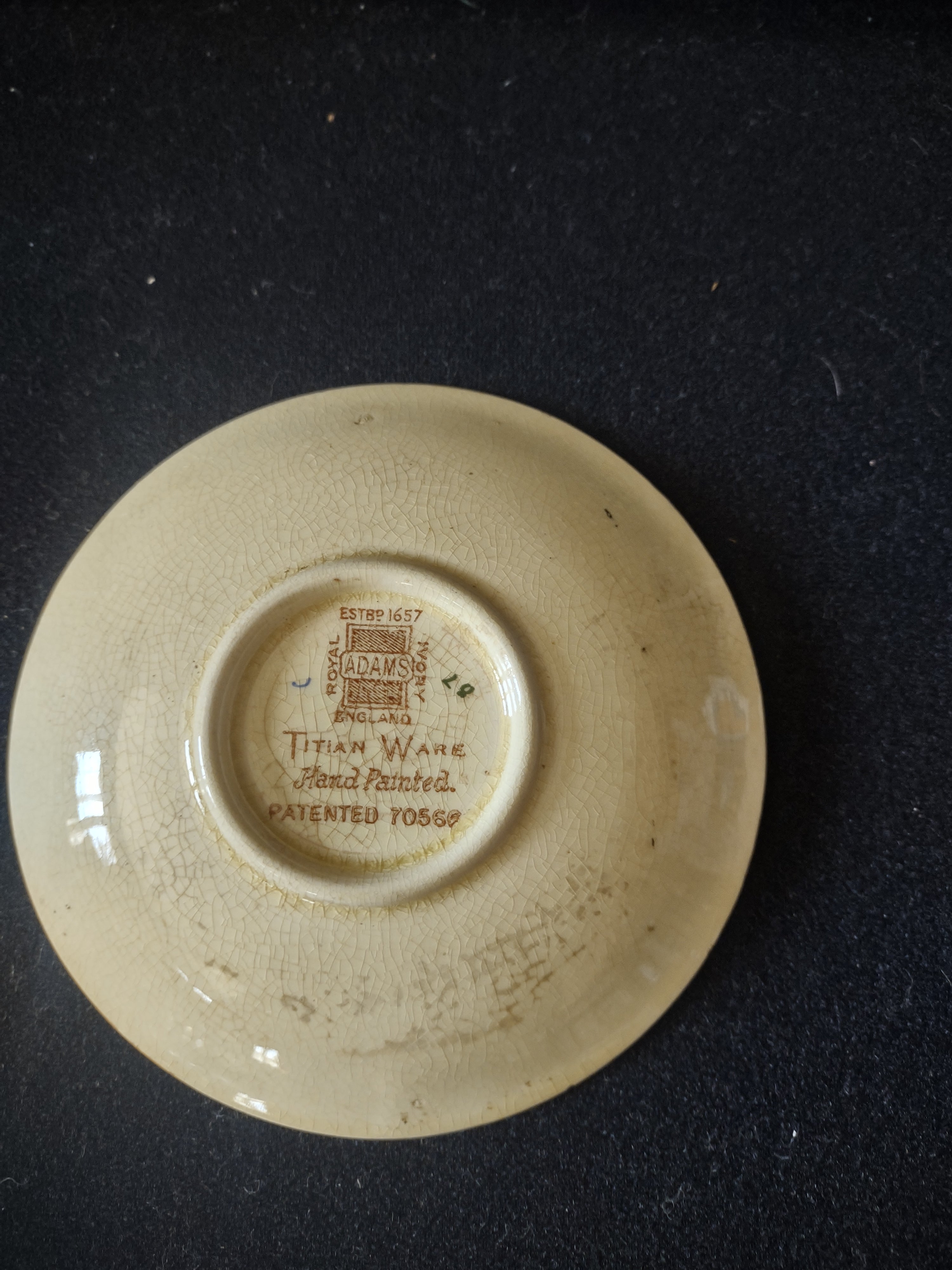 Vintage Adams Titian Ware Della Robbia Cup Saucer Set Of 4 England [6095]