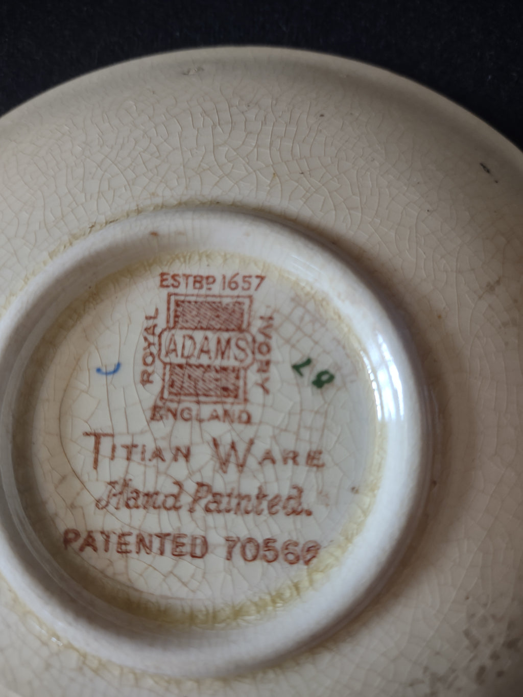 Vintage Adams Titian Ware Della Robbia Cup Saucer Set Of 4 England [6095]