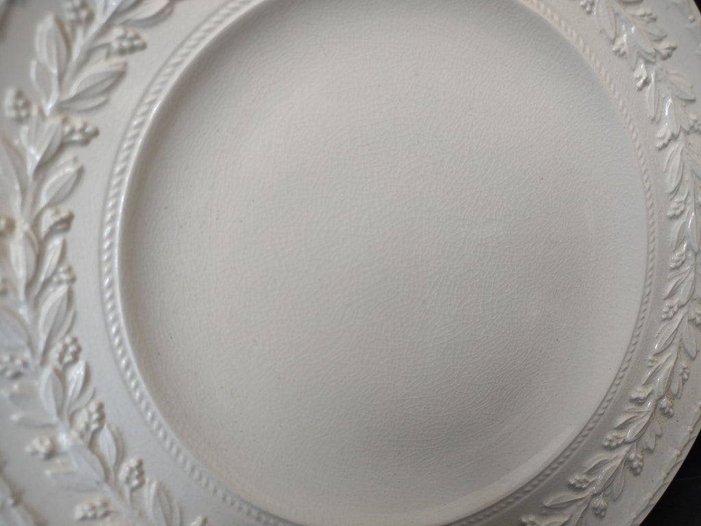 Vintage Wedgwood Embossed Queens Ware Laurel Lunch Plates Set of 2 [6111]