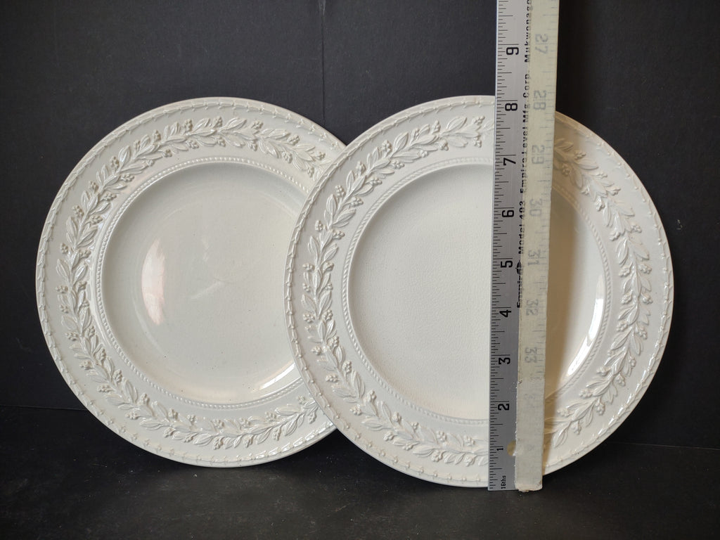 Vintage Wedgwood Embossed Queens Ware Laurel Lunch Plates Set of 2 [6111]