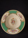 Vintage Myott The Bouquet Green Rimmed Soup Bowl England [6098]