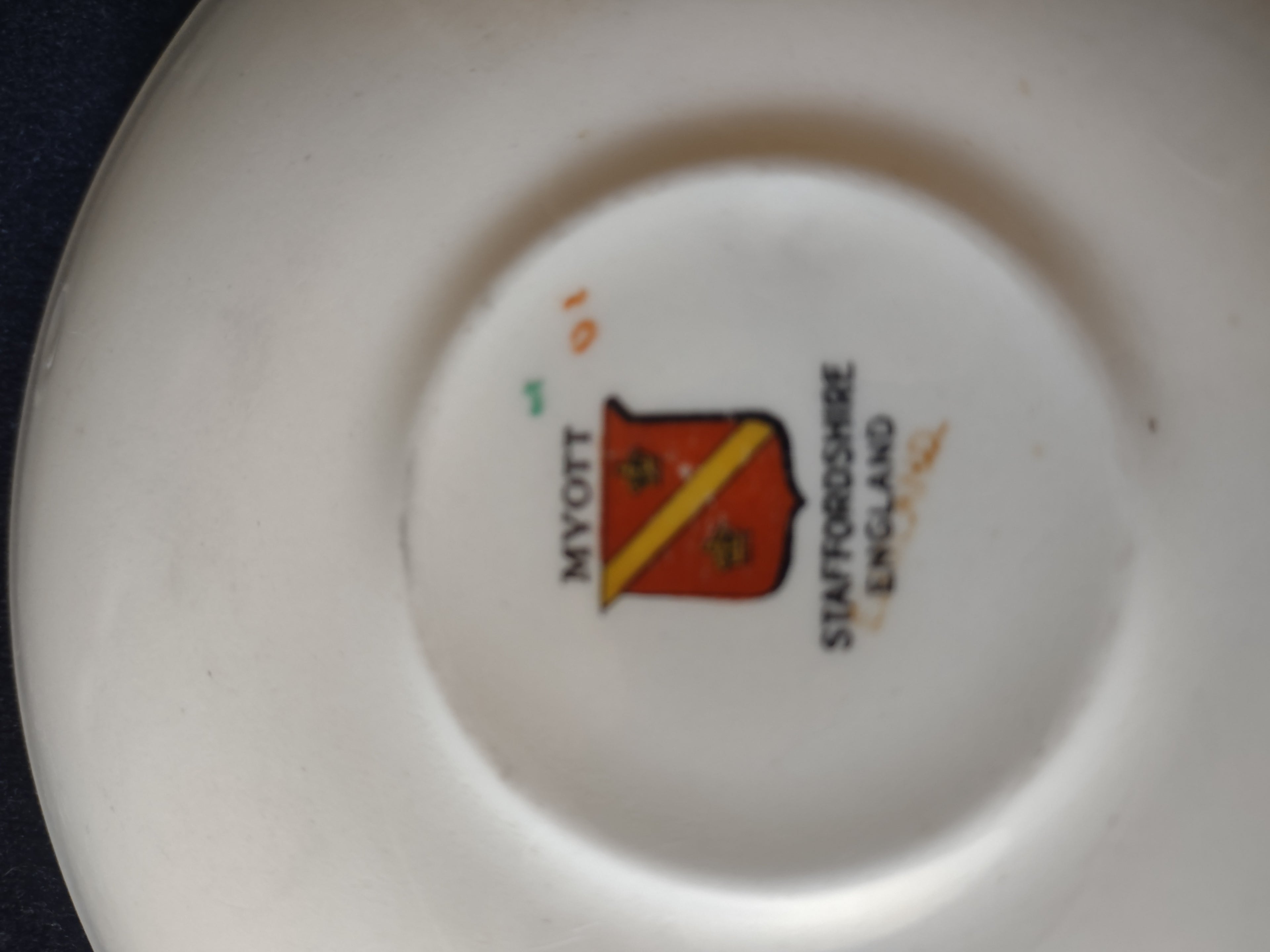 Vintage Myott The Bouquet Green Cup Saucer England [6100]
