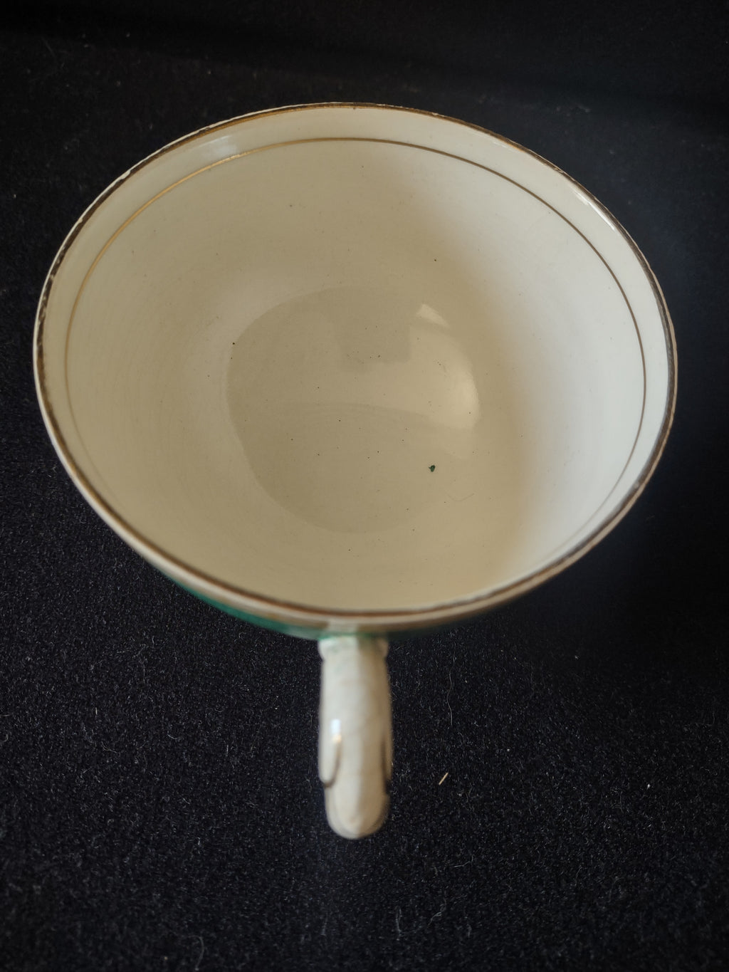 Vintage Myott The Bouquet Green Cup Saucer England [6100]
