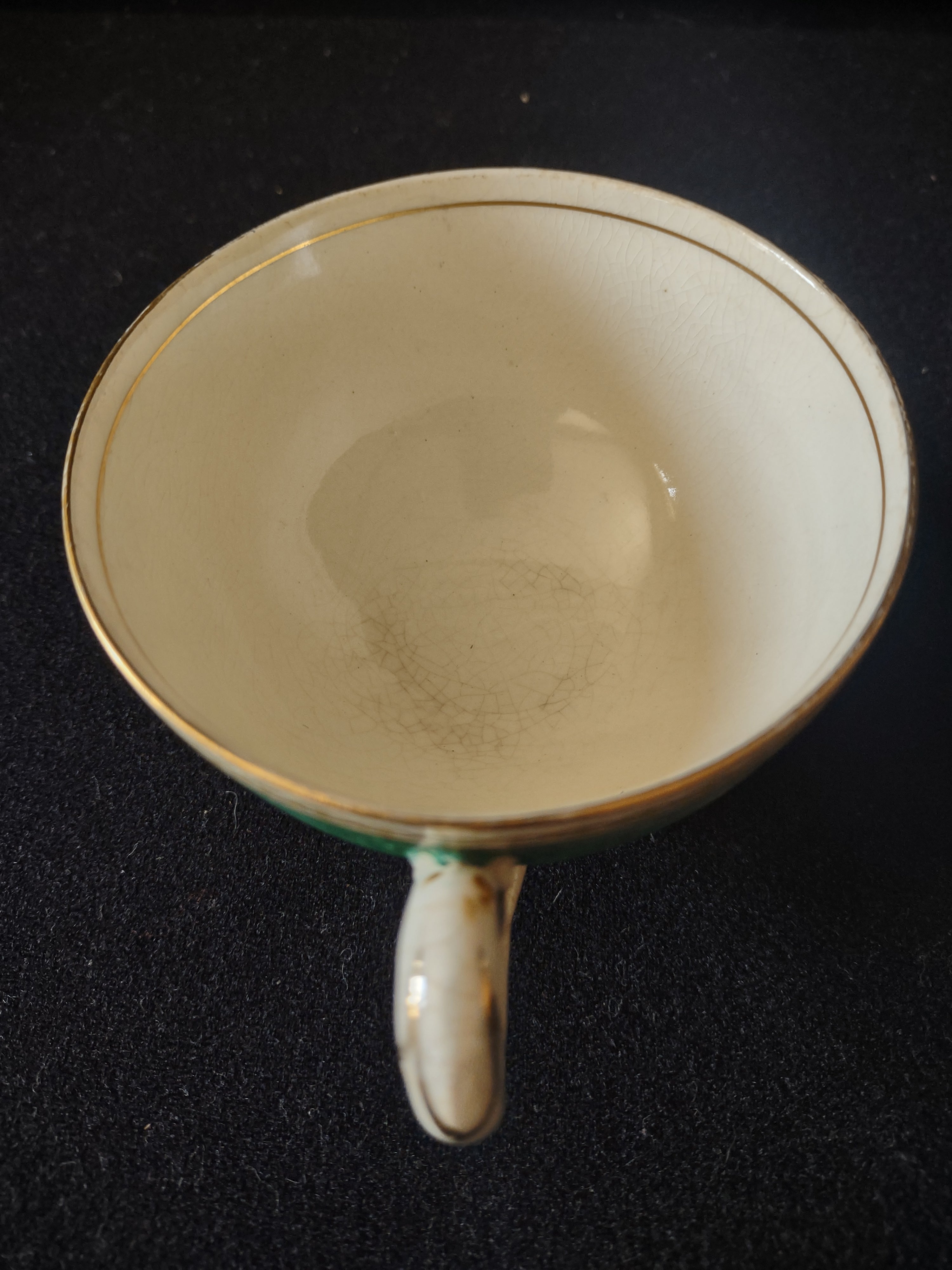 Vintage Myott The Bouquet Green Teacup England [6101]