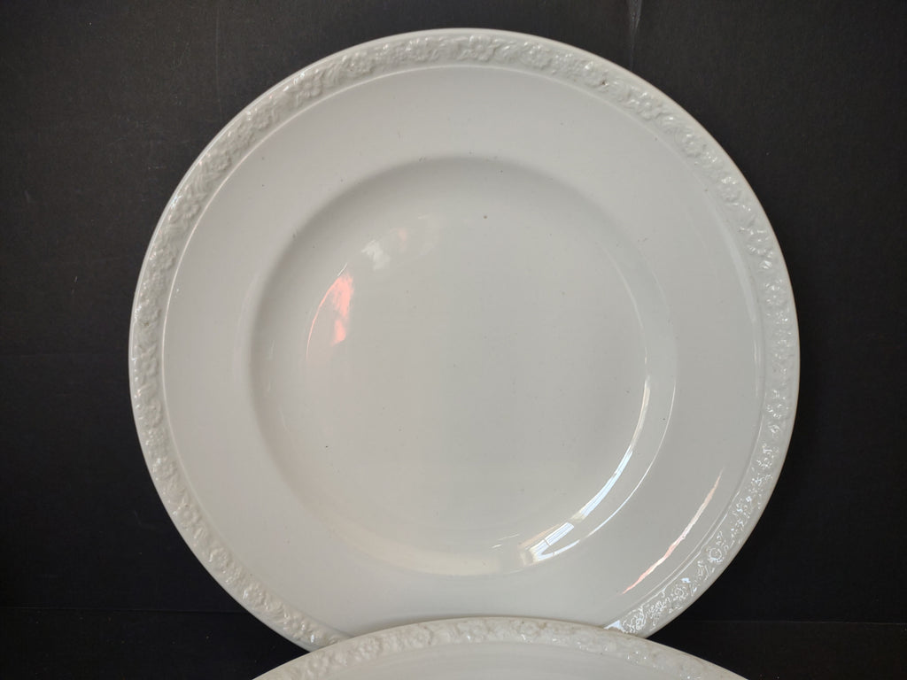 Vintage Wedgwood & Co Embossed Scroll Dinner Plates Set of 2 [6112]