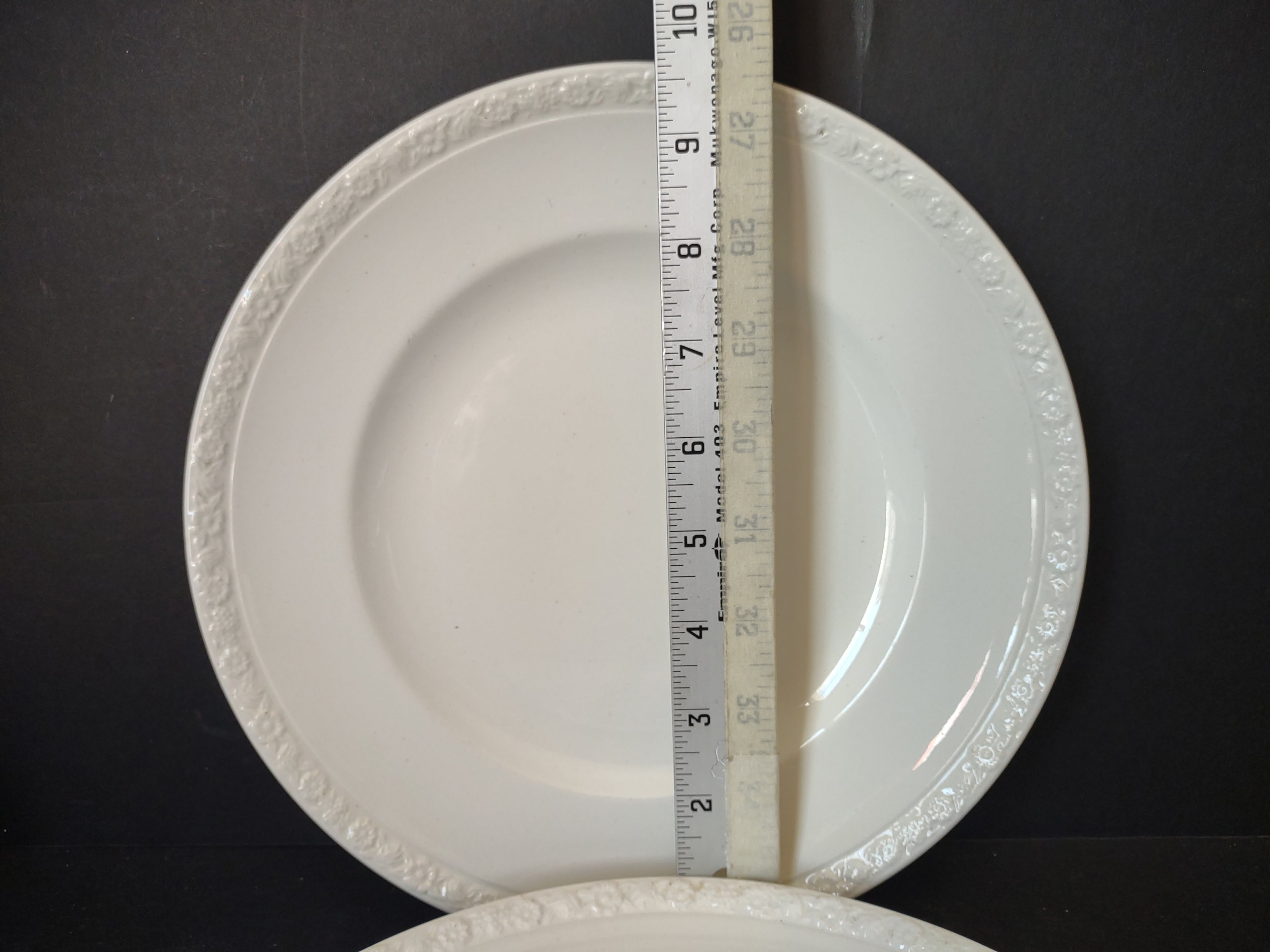 Vintage Wedgwood & Co Embossed Scroll Dinner Plates Set of 2 [6112]