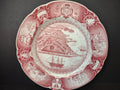 Vintage Wedgwood Red Transferware US Naval Academy Bird's Eye View Plate [6113]