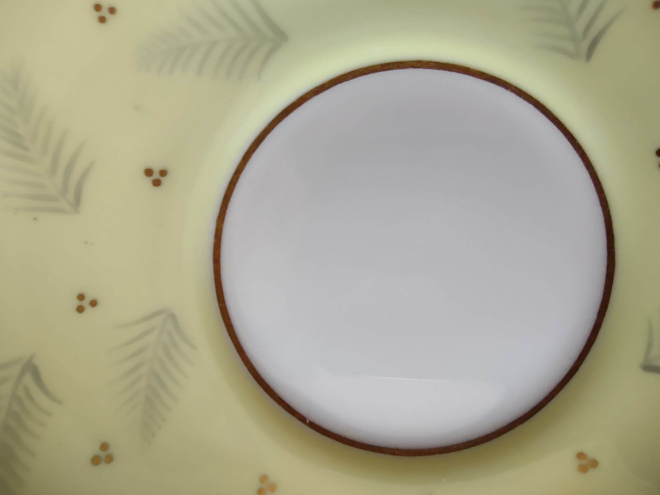 Vintage Wedgwood Bone China Yellow Fern Saucer England [6104]
