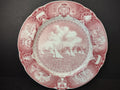 Vintage Wedgwood Red Transferware US Naval Academy Sailboat Drill Plate [6115]