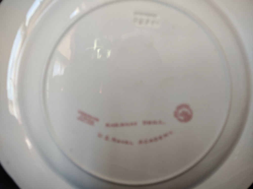 Vintage Wedgwood Red Transferware US Naval Academy Sailboat Drill Plate [6115]
