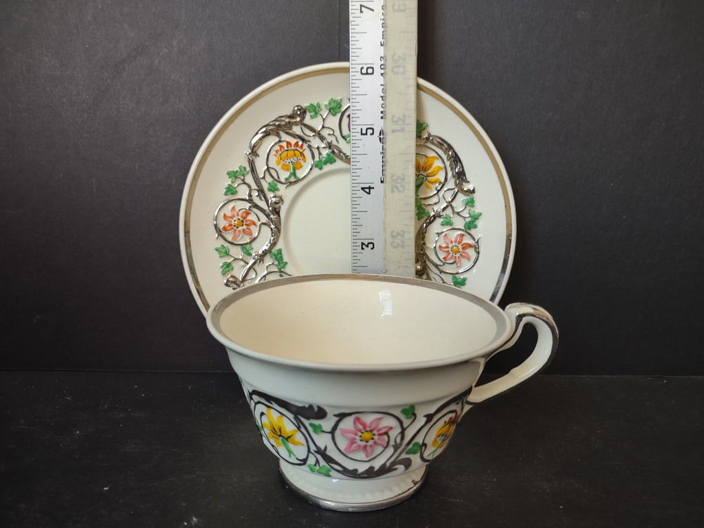 Vintage Wedgwood Patrician Hand Painted Floral Cup Saucer Set [6118]