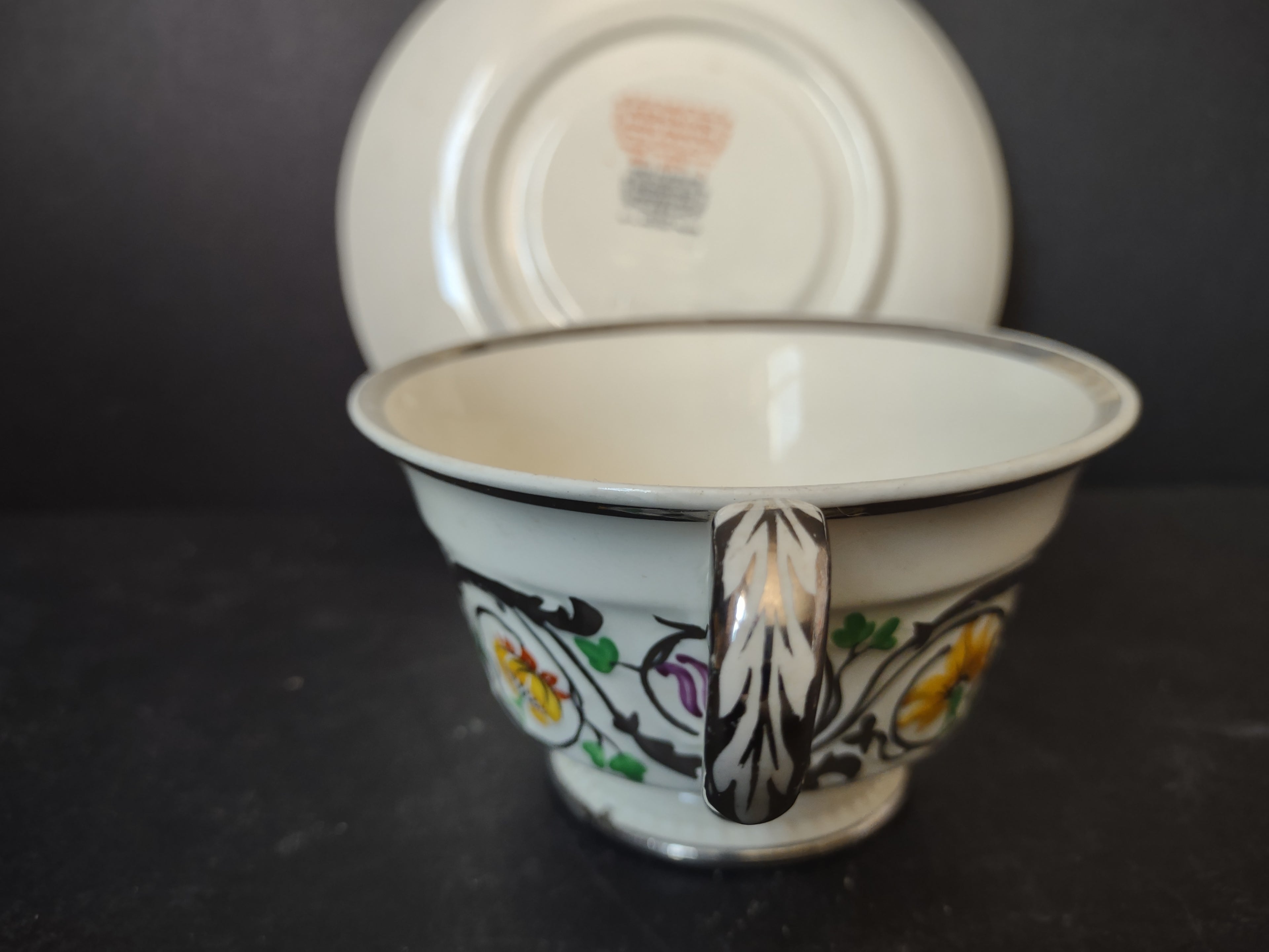 Vintage Wedgwood Patrician Hand Painted Floral Cup Saucer Set [6118]
