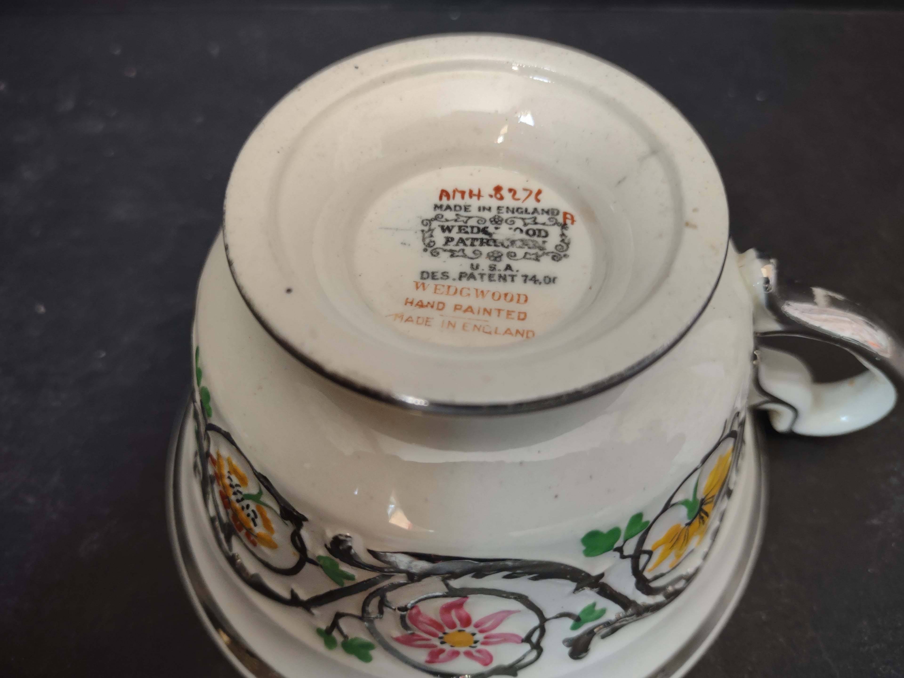 Vintage Wedgwood Patrician Hand Painted Floral Tea Cup Only AS IS [6119]