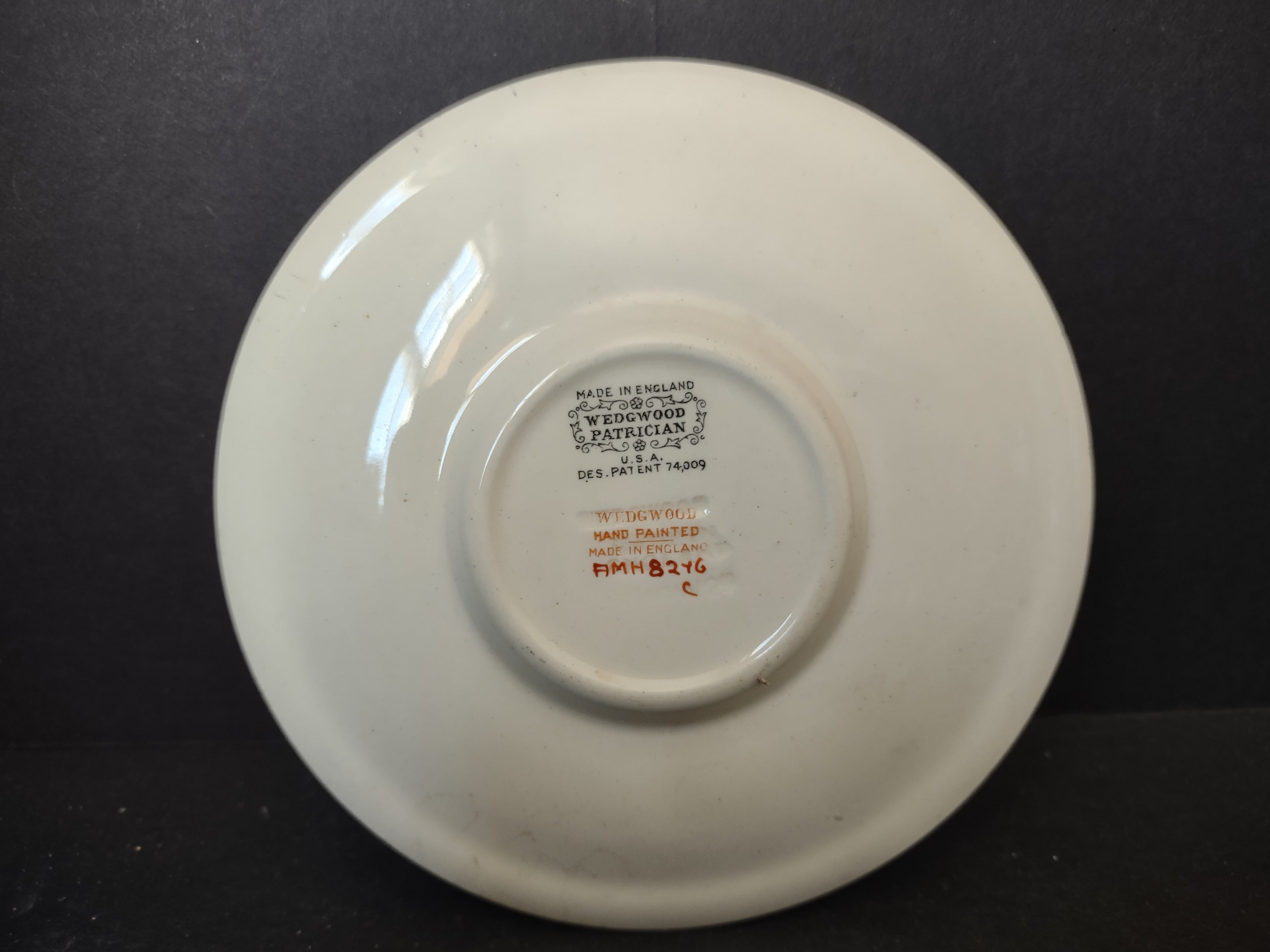 Vintage Wedgwood Patrician Hand Painted Demitasse Espresso Saucer [6120]