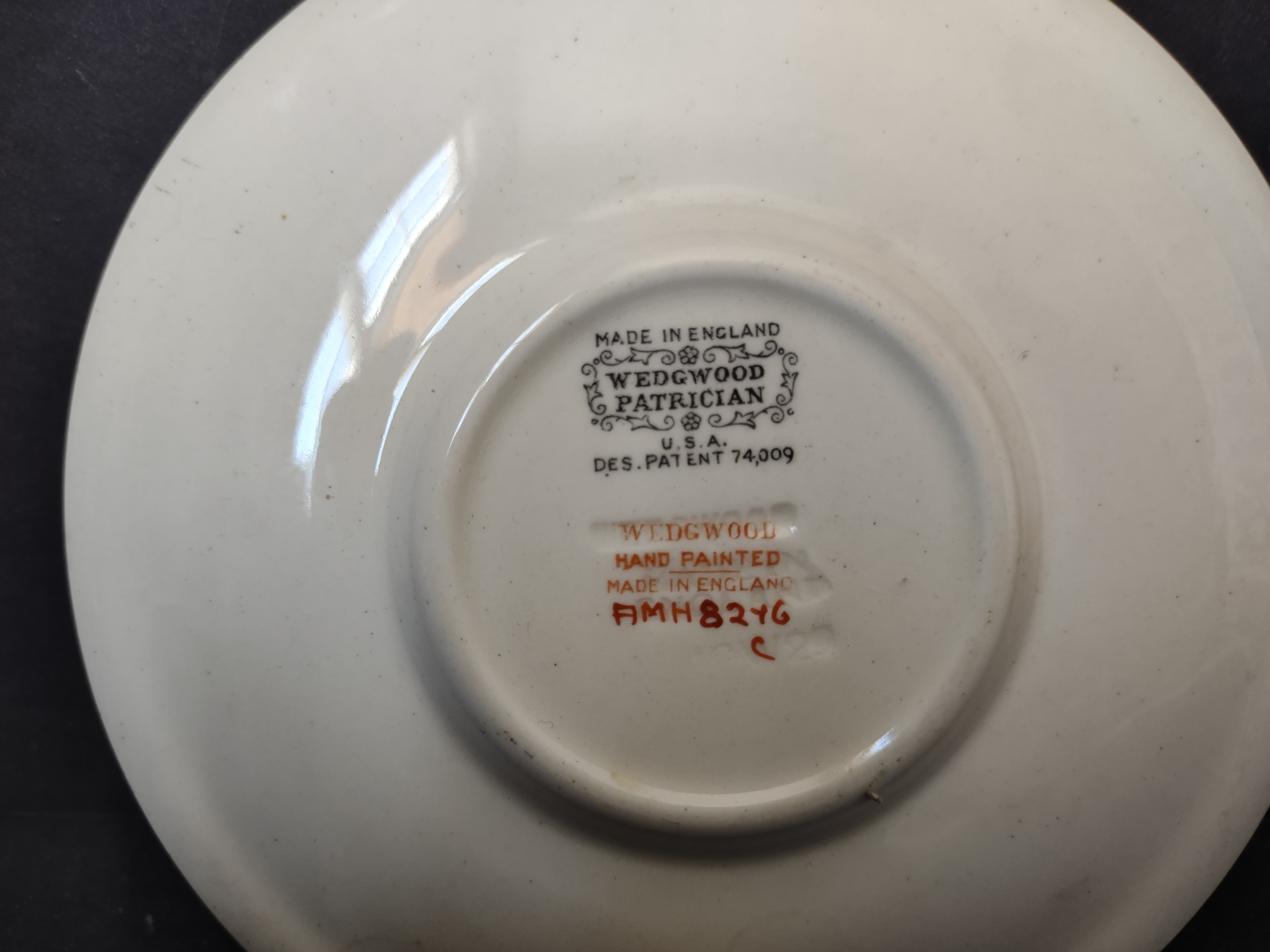 Vintage Wedgwood Patrician Hand Painted Demitasse Espresso Saucer [6120]