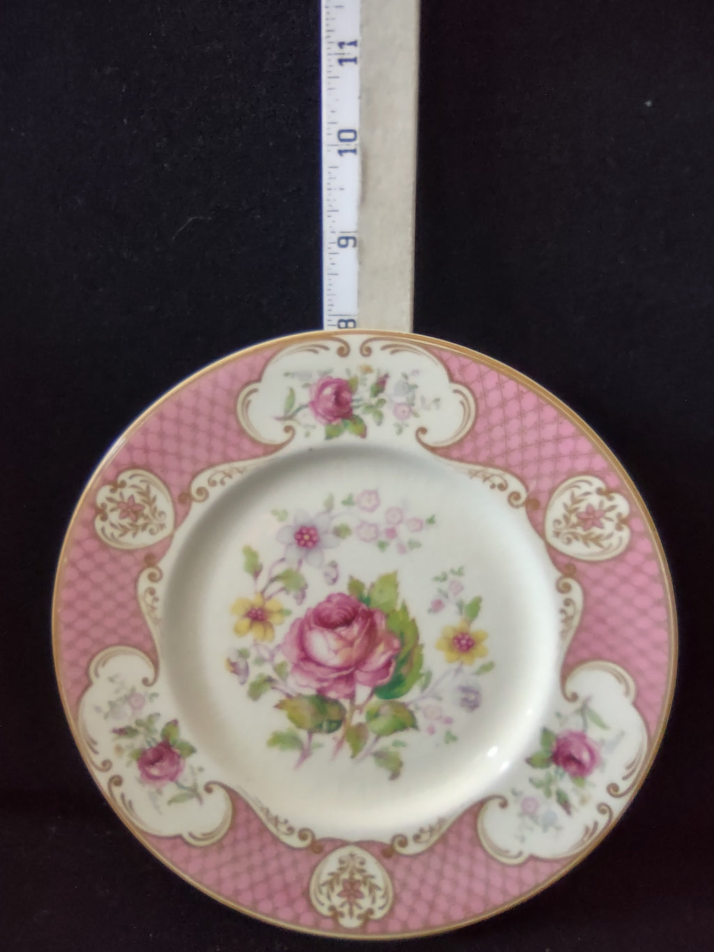 Vintage Myott Staffordshire Rose Luncheon Plate England Set Of 3 [6121]