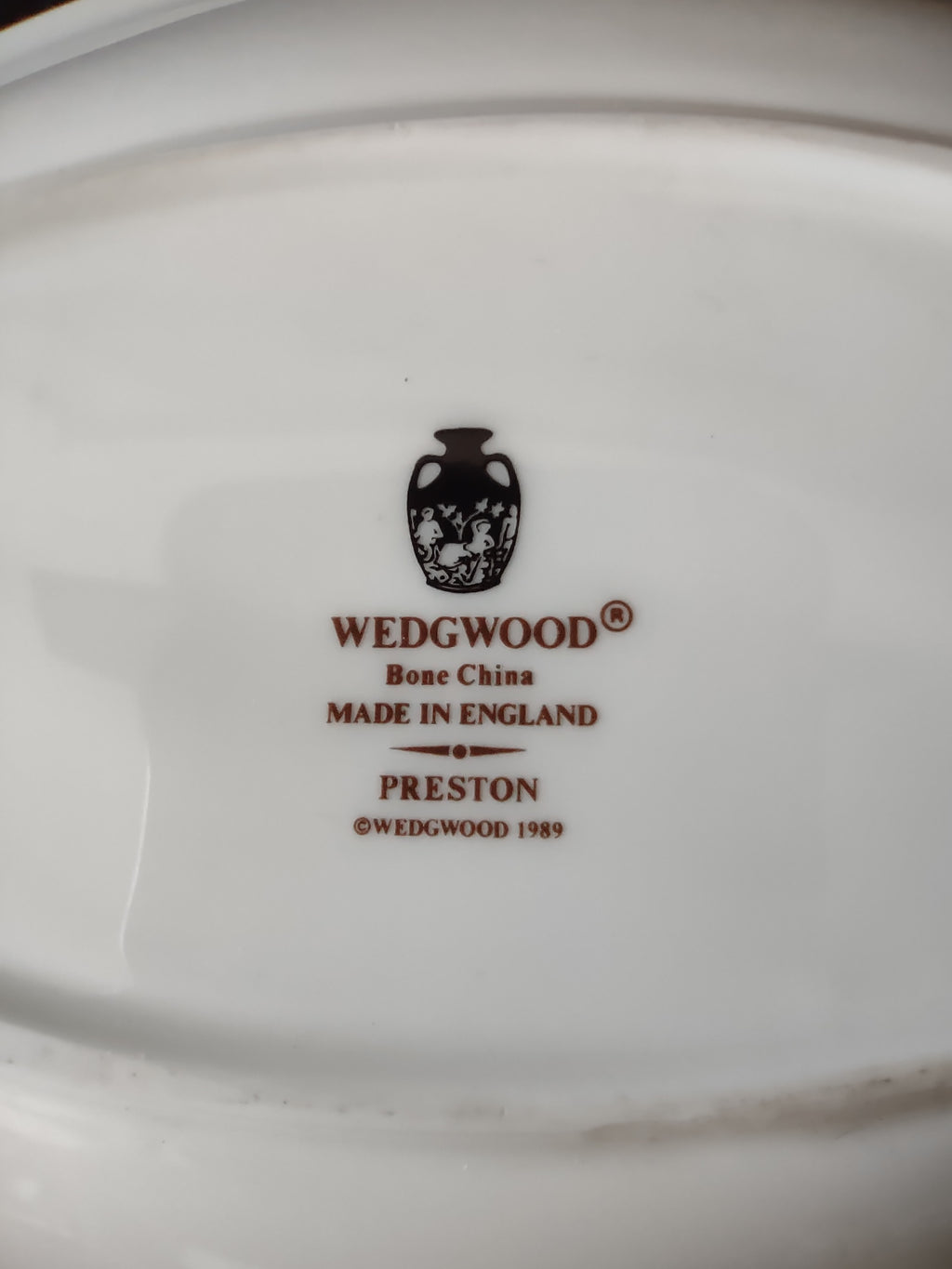 Vintage Wedgwood Preston Saucer Bone China Black Gold England [6123]