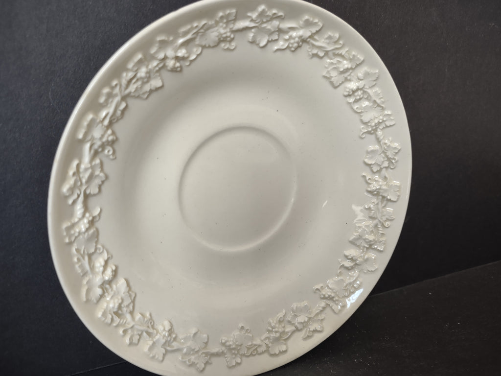 Vintage Wedgwood Etruria England Embossed Grapevine Cup Saucer Set of 2 [6168]