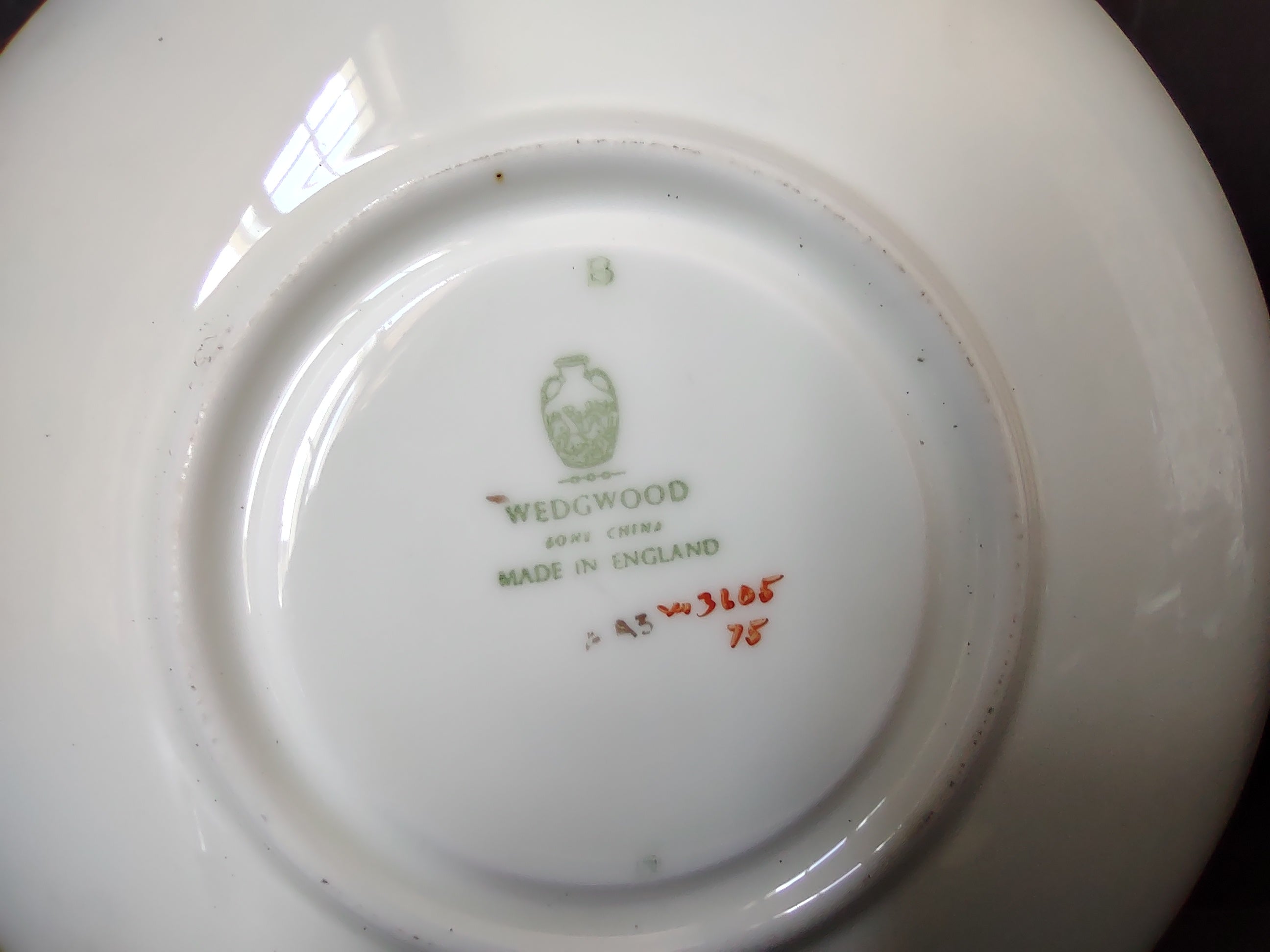 Vintage Wedgwood Flying Dragon Green Transferware Saucer England [6167]