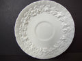 Vintage Wedgwood Etruria Arlas White Embossed Floral Saucer Crazing [6165]