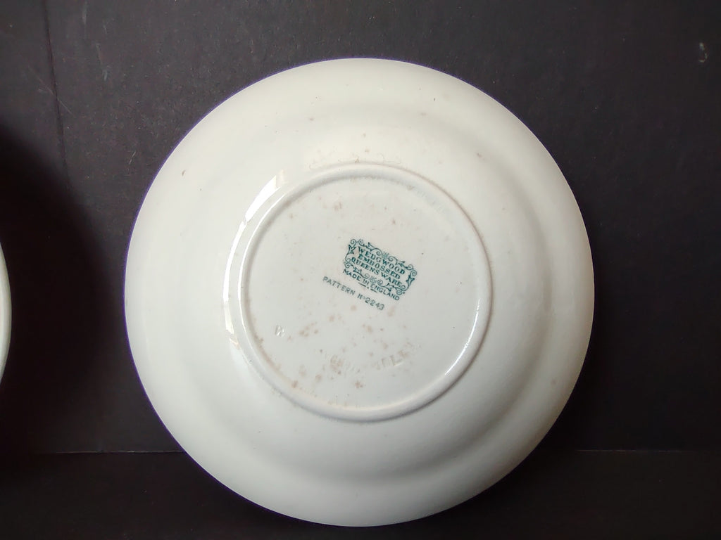 Vintage Wedgwood Embossed Queensware Saucers Set/2 Pattern 2243 England 5.5" [6157]