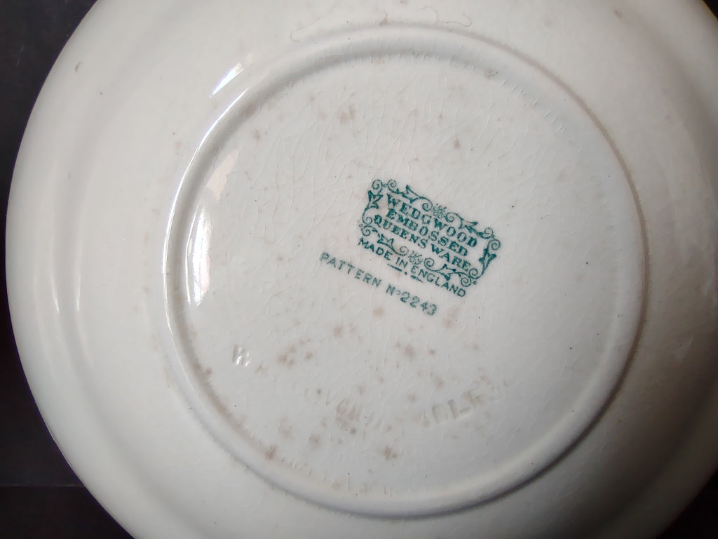 Vintage Wedgwood Embossed Queensware Saucers Set/2 Pattern 2243 England 5.5" [6157]