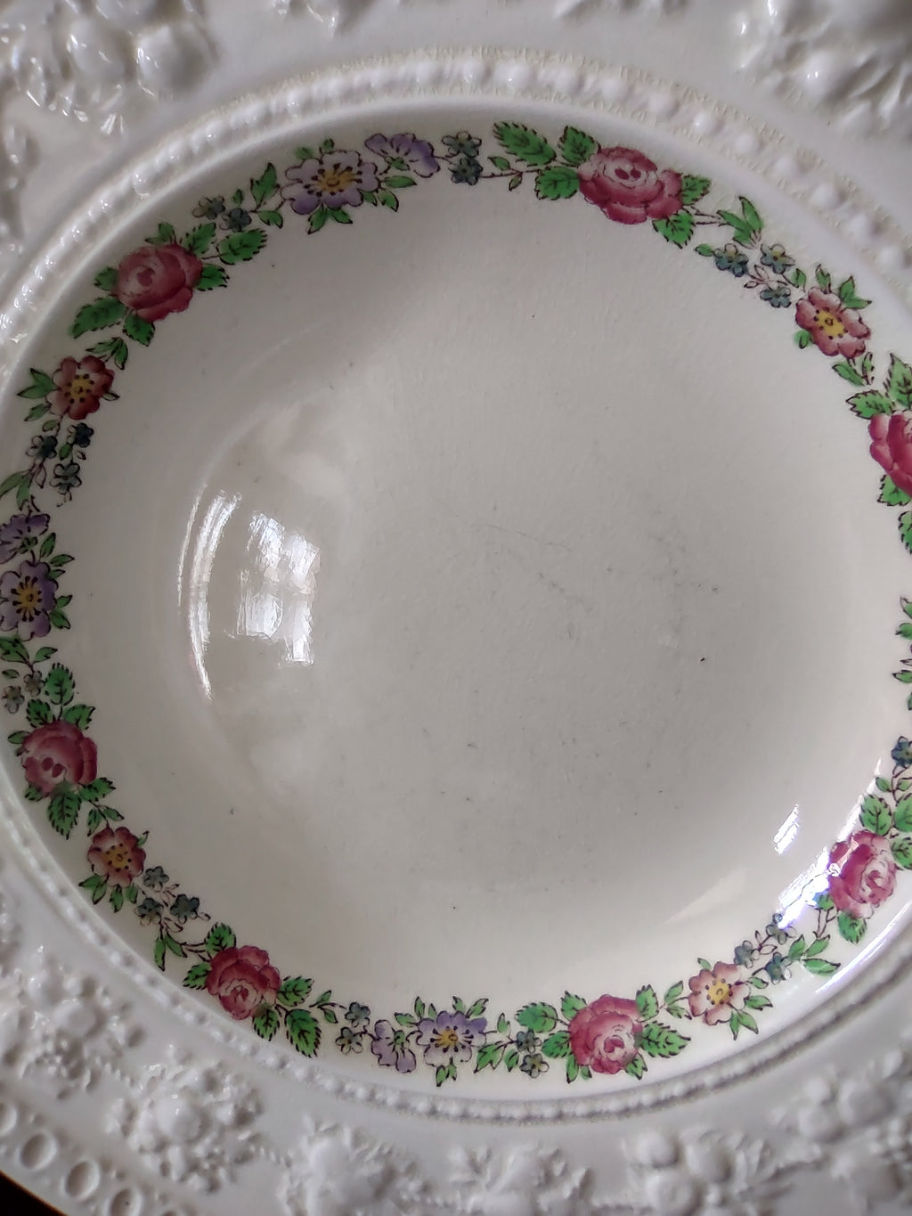 Vintage Wedgwood Wellesley Balmoral Rimmed Soup Bowls England Pair [6128]