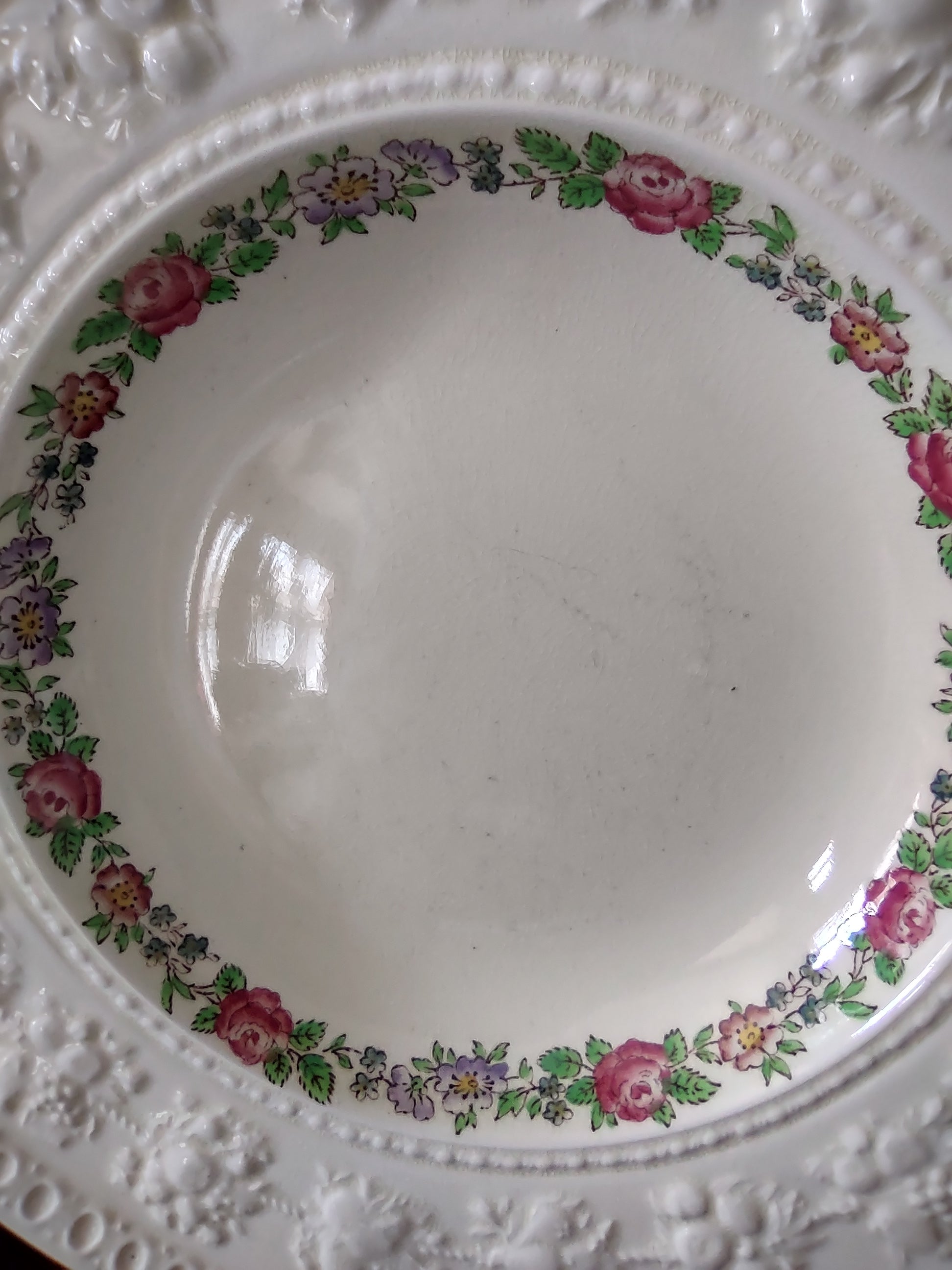 Vintage Wedgwood Wellesley Balmoral Rimmed Soup Bowls England Pair [6128]