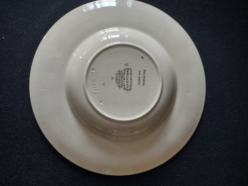 Vintage Wedgwood Wellesley Balmoral Rimmed Soup Bowls England Pair [6128]