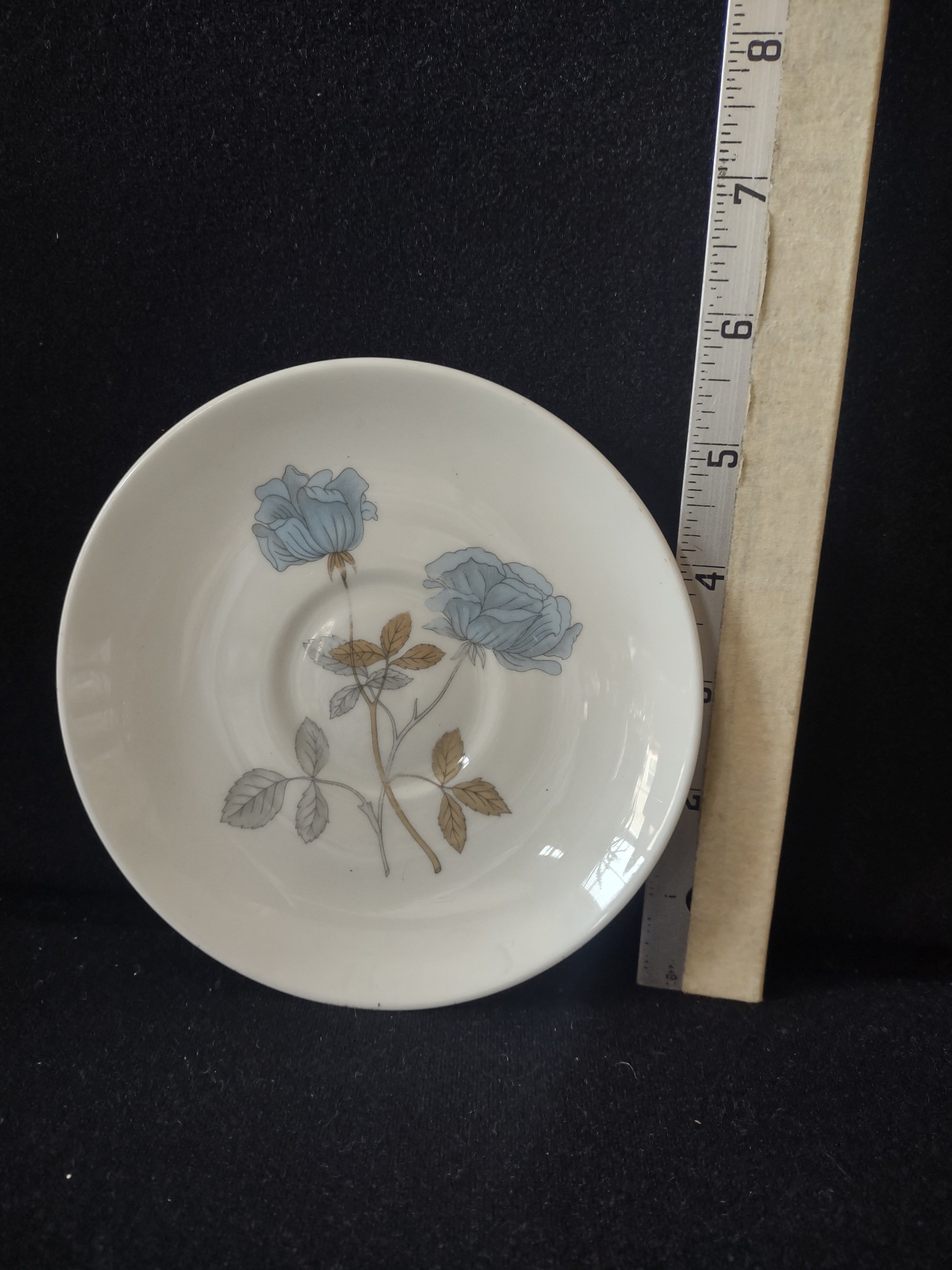 Vintage Wedgwood Ice Rose Saucers Bone China England Set of 2 [6130]