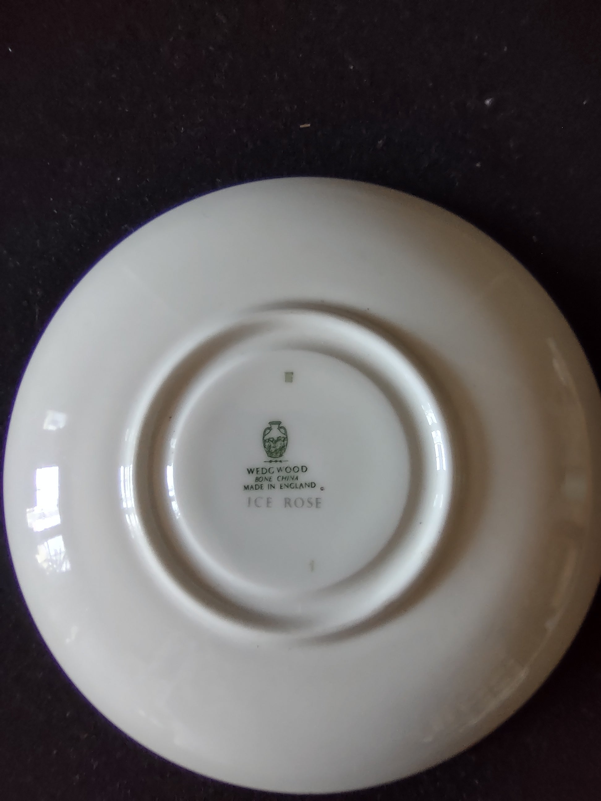 Vintage Wedgwood Ice Rose Saucers Bone China England Set of 2 [6130]
