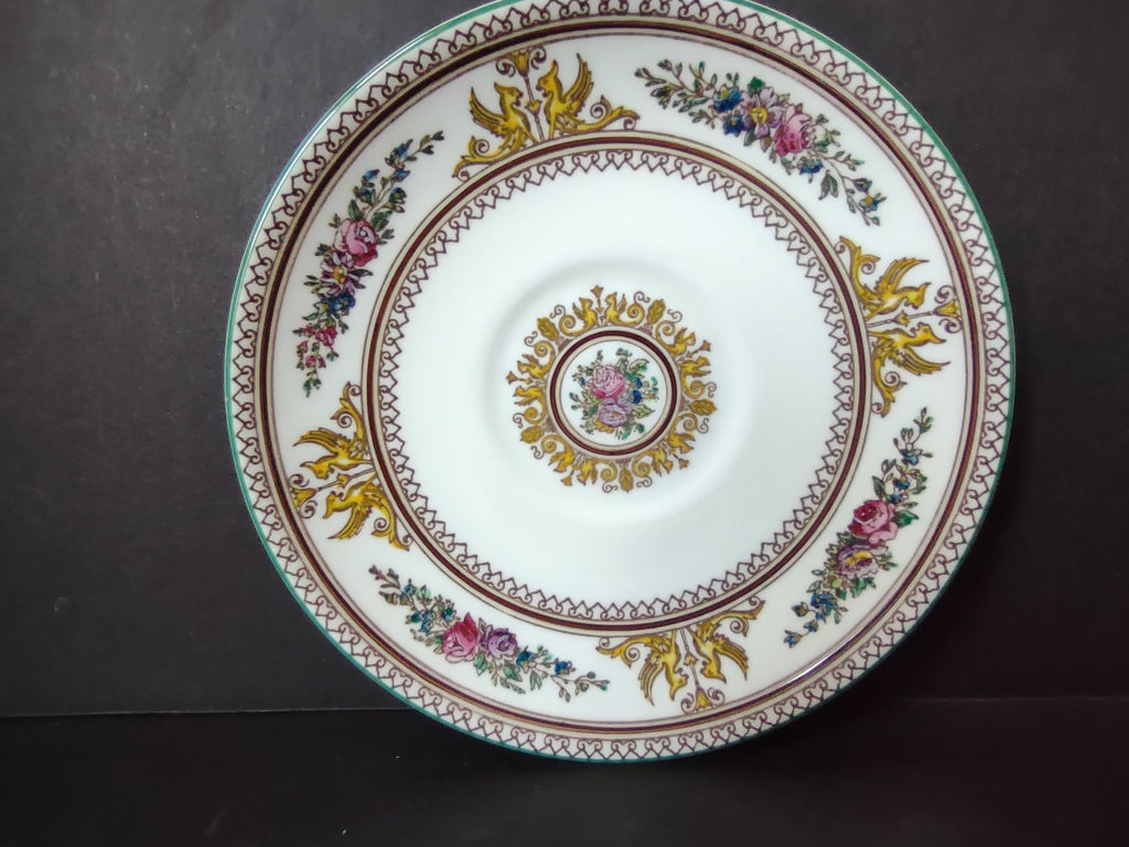 Vintage Wedgwood Florentine Turquoise Bone China Saucer England [6153]