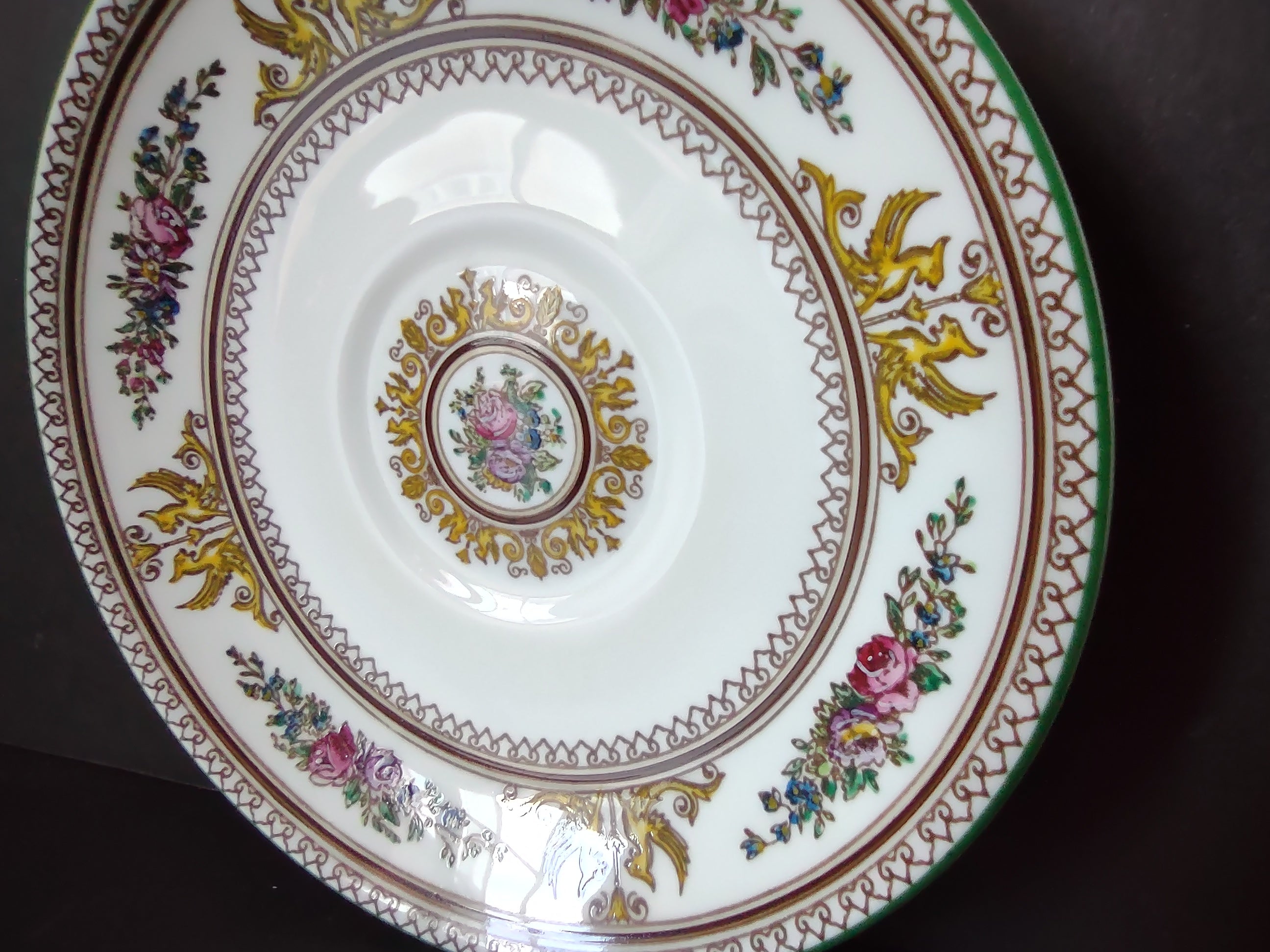 Vintage Wedgwood Florentine Turquoise Bone China Saucer England [6153]