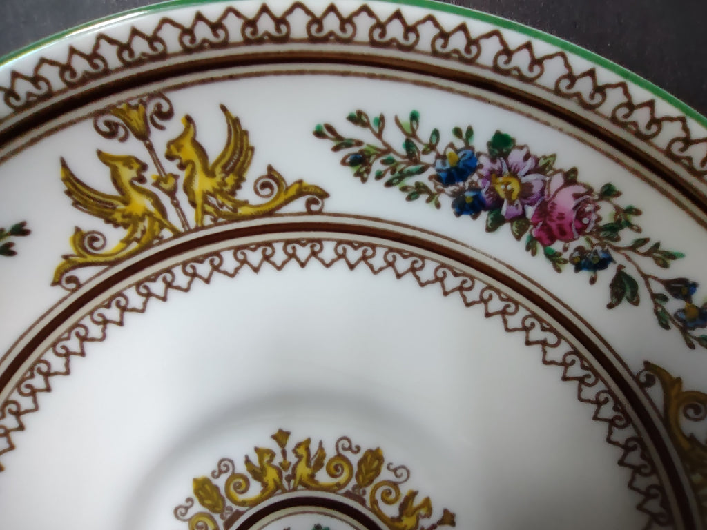 Vintage Wedgwood Florentine Turquoise Bone China Saucer England [6153]